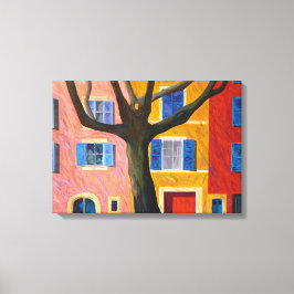 Provence en Plataan Canvas Afdruk