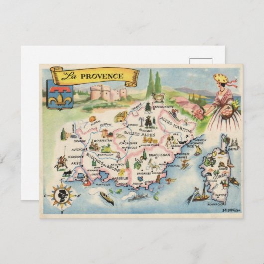 Provence France Briefkaart (Voorkant / Achterkant)