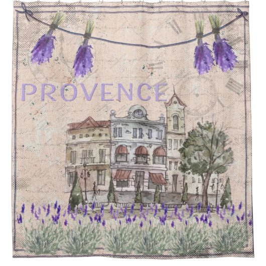 Provence France Lavender Flower Summer Love Douchegordijn (Voorkant)