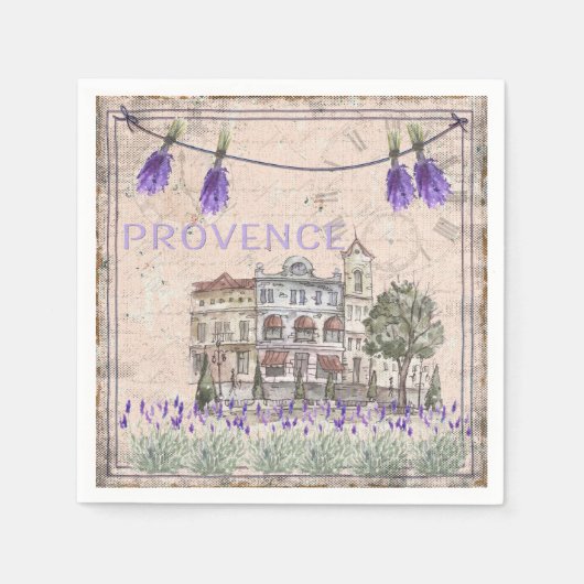Provence France Lavender Flower Summer Love Servetten (Voorkant)