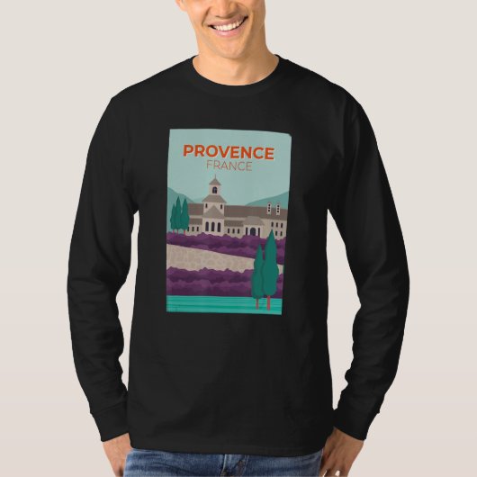 Provence France Picture Illustration Lavender T-shirt (Voorkant)