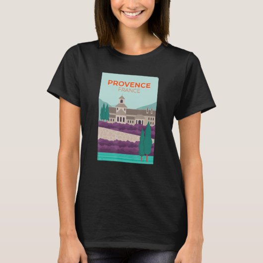 Provence France Picture Illustration Lavender T-shirt (Voorkant)