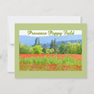 PROVENCE FRANCE POPPY FIELD BRIEFKAART
