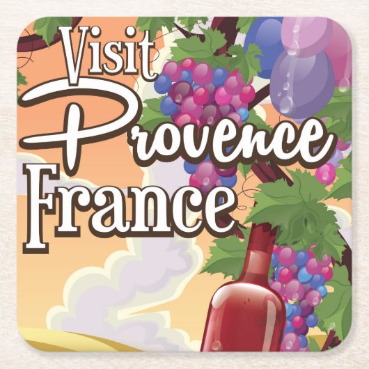 Provence France Vineyeard-reisposter Kartonnen Onderzetters (Voorkant)
