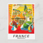 Provence France vintage Briefkaart (Voorkant)