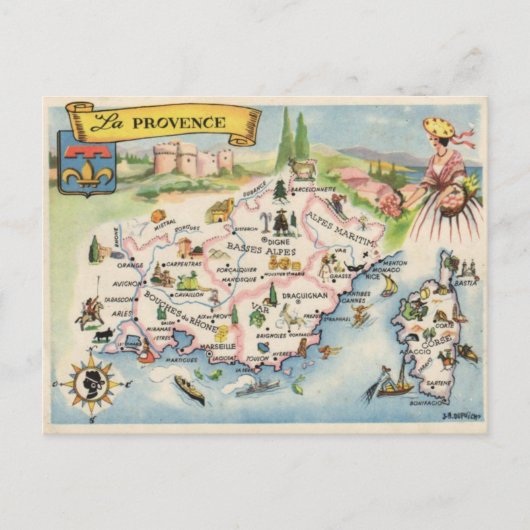 Provence Frankrijk Ansichtkaart Briefkaart (Voorkant)