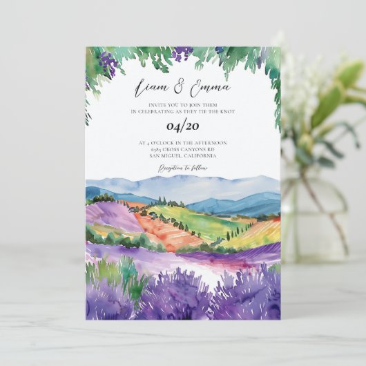 Provence Frankrijk bruiloft uitnodiging (Staand voorkant)