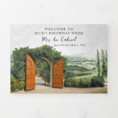 Provence Frankrijk | Geïllustreerde verjaardag Drieluik Uitnodiging (Cover)