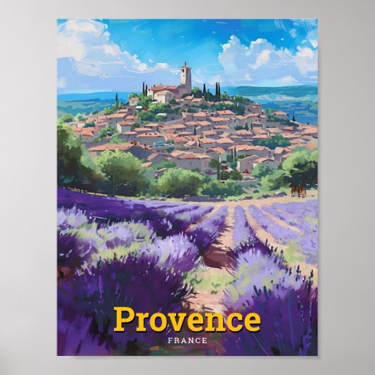 Provence Frankrijk Kunst Vintage Reizen Poster (Voorkant)