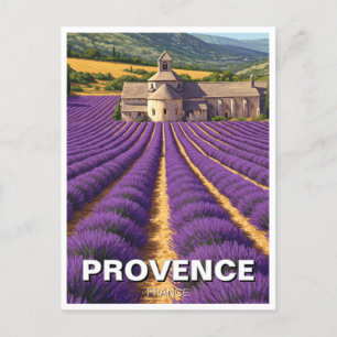 Provence Frankrijk Lavendel Fields Abbaye de Sénan Briefkaart