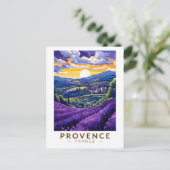 Provence Frankrijk Lavendel Reizen Kunst Vintage Briefkaart (Staand voorkant)