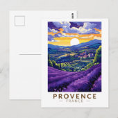 Provence Frankrijk Lavendel Reizen Kunst Vintage Briefkaart (Voorkant / Achterkant)