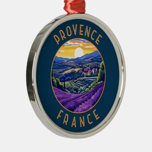Provence Frankrijk Lavendel Retro Distress Circle Metalen Ornament (Rechts)