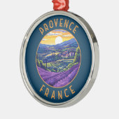 Provence Frankrijk Lavendel Retro Distress Circle Metalen Ornament (Links)
