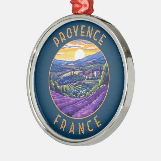 Provence Frankrijk Lavendel Retro Distress Circle Metalen Ornament (Links)