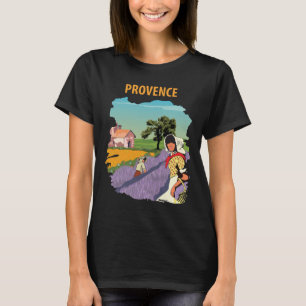 Provence Frankrijk Lavendel Retro Reis T-Shirt