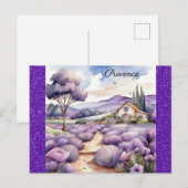 Provence Frankrijk Lavendel veld Waterverf Briefkaart (Voorkant / Achterkant)