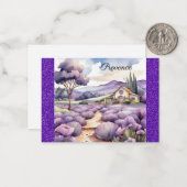 Provence Frankrijk Lavendel veld Waterverf Notitiekaartje (Voorkant / Achterkant in situ)