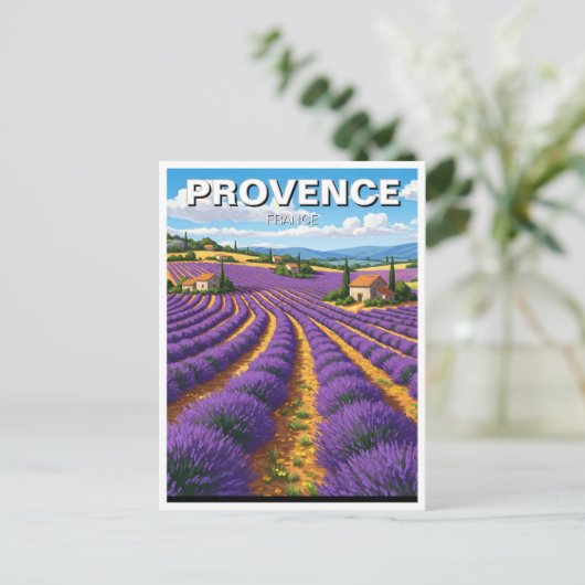 Provence Frankrijk Lavender Fields Travel Briefkaart (Staand voorkant)