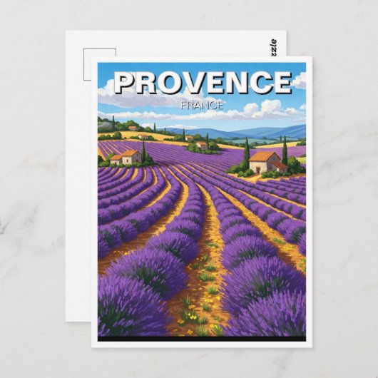 Provence Frankrijk Lavender Fields Travel Briefkaart (Voorkant / Achterkant)