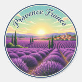 Provence Frankrijk Lavender Fields Travel Ronde Sticker (Voorkant)