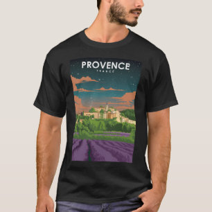 Provence Frankrijk Night Sky Travel Poster T-shirt