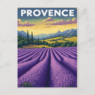 Provence Frankrijk Paarse Lavendelveld Landschap   Briefkaart