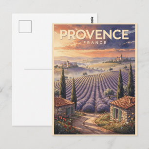 Provence Frankrijk Reis in Retro Stijl Briefkaart