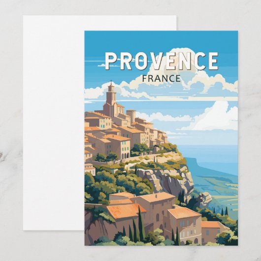 Provence Frankrijk Reizen Kunst Vintage Kaart (Voorkant / Achterkant)