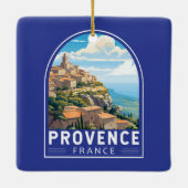 Provence Frankrijk Reizen Kunst Vintage Keramisch Ornament (Achterkant)