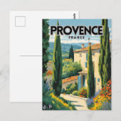 Provence Frankrijk Travel Poster Briefkaart (Voorkant / Achterkant)