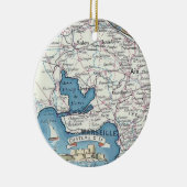 Provence Frankrijk Vintage Kaart Ornament (Rechts)
