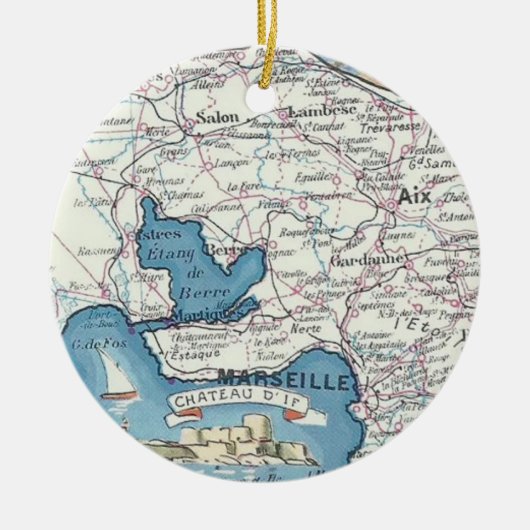 Provence Frankrijk Vintage Kaart Ornament (Voorkant)