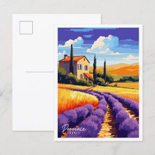 Provence Frankrijk vintage reisillustratie Briefkaart