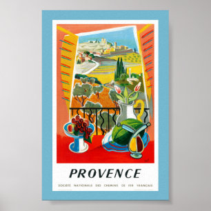 Provence Frankrijk Vintage Reisposter Gerestaureer Poster
