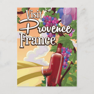 Provence Frankrijk Wijngaard reisposter Briefkaart