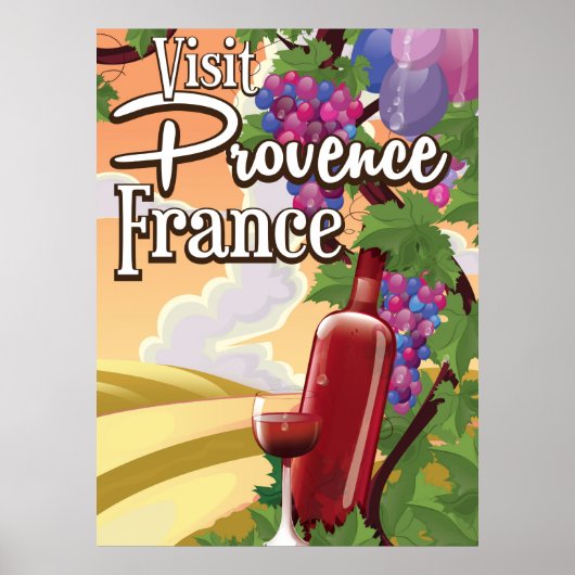 Provence Frankrijk Wijngaard reisposter Poster (Voorkant)