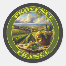 Provence Frankrijk Wijnland Ronde Sticker