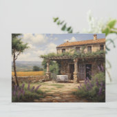 Provence Frans Landelijk Château Kunst Plat Kaart (Staand voorkant)