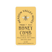 Provence Geel HONINGRAAT Label Honingraat & Bijen (Voorkant)