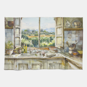Provence Landelijke Keuken Aquarel met Countrysi Theedoek