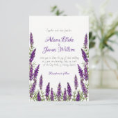 Provence lavander violette bruiloft uitnodiging (Staand voorkant)