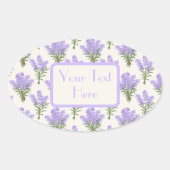 Provence Lavendel Bossen Ovale Sticker (Voorkant)