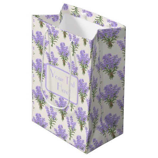 Provence Lavendel Bunches Gift Bag Medium Cadeauzakje (Voorkant Gekanteld)