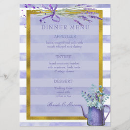 Provence Lavendel Paarse bloem bruiloft menu