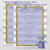 Provence Lavendel Paarse bloem bruiloft menu (Voorkant / Achterkant)