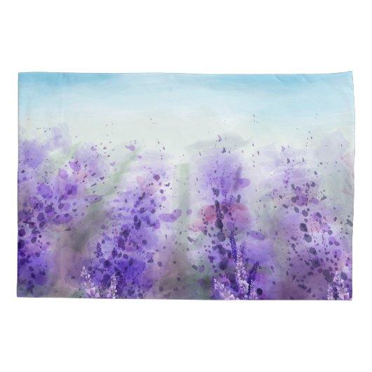 Provence Lavendel: Waterverf veld Kussensloop (Achterkant)