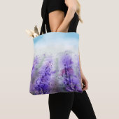 Provence Lavendel: Waterverf veld Tote Bag (Dichtbij)