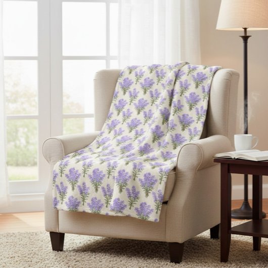 Provence lavendeltrossen sherpa deken