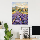 Provence Lavendelveld Landschapskunst Afdruk | Fre Poster (Thuiskantoor)